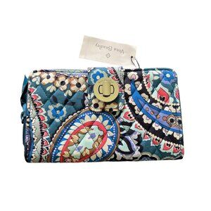 Vera Bradley RFID Turnlock Wallet/ Haymarket Paisley Jewel Women
